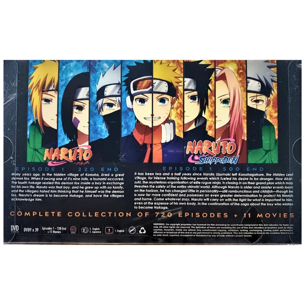Anime Naruto Shippuden Complete TV Series Volume 1-720 End + 11 Movies