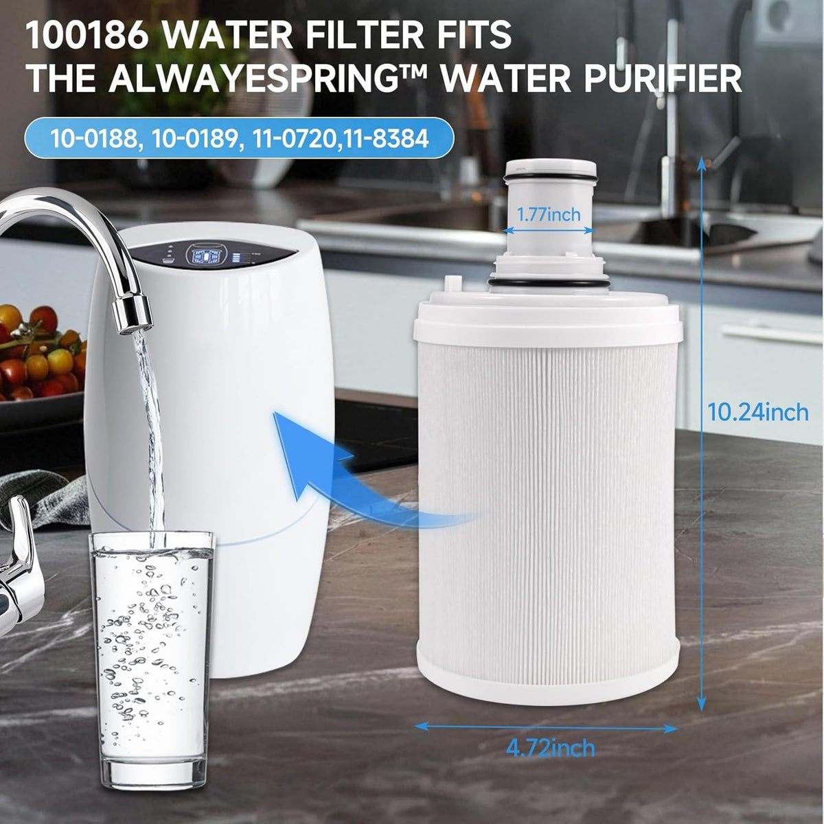 eSpring Water Filter Amway Replacement Cartridge with UV Technology 100186